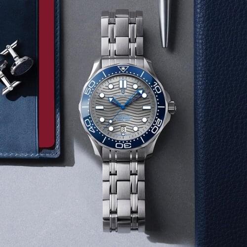 PAGANI DESIGN 007 Mens Wrist Watches 2021 Mechanical Stainless Steel 100M Waterproof Sport Automatic Watch For Men NH35 luminous