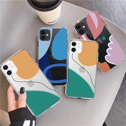 Art Graffiti Painting Phone Case For iPhone 11 Pro Max 12 7 8 Plus 12 Mini XS Max X XR SE 2020 6 6s Clear Candy Color Soft Shell