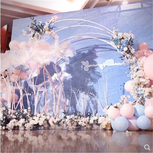 Double-layered round metal iron arch wedding background frame wedding arch birthday party decoration artificial flower balloon s