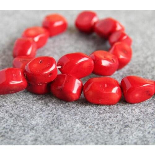 Mode chaude 12-20mm irrégulière rouge corail lâche perles pierre 15 "bijoux bricolage fabrication calcédoine conception en gros