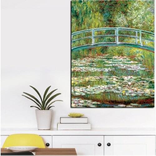 Claude Monet Painting Water Lilies Canvas Wall Art Painting Printed Home Decor Oil Canvas Painting Reproduction