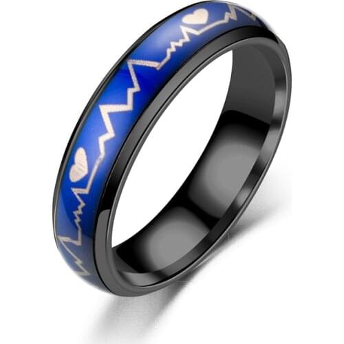Hot Sale Temperature Change Color Mood Ring Classic jewelry 6mm Wide Smart Discolor rings Couples Charm Ring Accesories Gifts