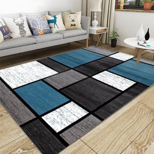 Nordic Living Room Geometric Carpet Super Flannel Point Plastic Anti-slip Area Rug Winter Warm Thick Decor Bedroom Carpets Rug