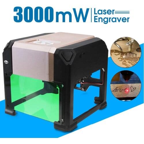 3000 mW CNC Laser Engraver DIY Logo Mark Printer Laser Engraving Carving Machine for Home Use Handicraft Wood Tools