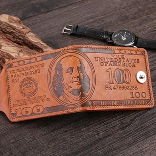 Hot Sale New Vintage 1 PC US Bill Wallet Mini Mens Luxury Business Card Holder Man Purse Coin Wallets Bag Zipper