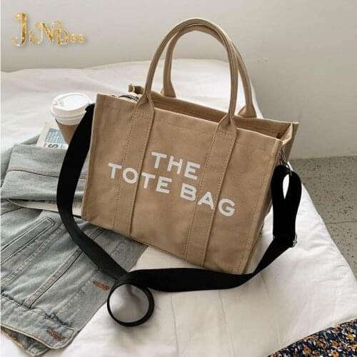 Fashion Designers Literary Letter Printing Women Tote Handbags Female Large-Capacity Canvas Shoulder Women Diagonal Shopping Bag