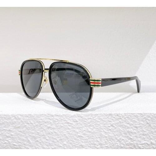 Pilot metal frame men sunglasses driving style green lens men eyewear