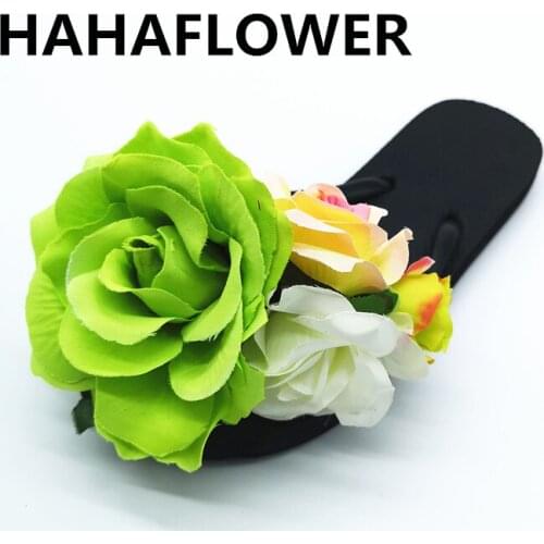 High Quality The New Summer Home or outside Slippers Indoor Shoes Slippers Non-Slip Sweat rose Flower Flip Flop Women Slippers