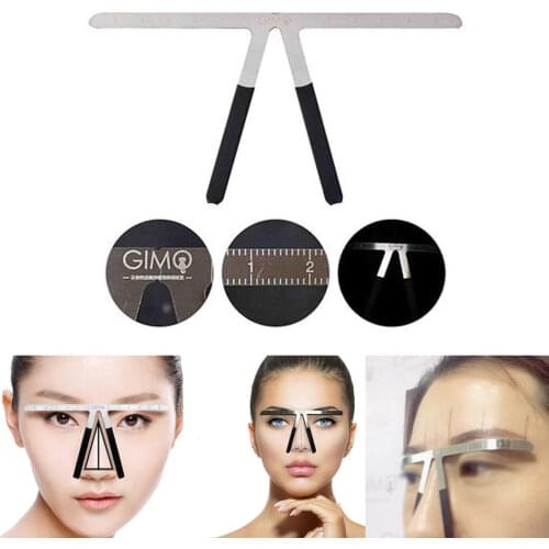 3 Point Stainless Steel Permanent Eyebrow Stencil Microblading Measure Makeup Tattoo Ruler Tools