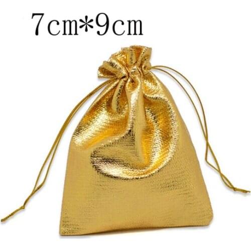 Promotion Invitations Favors And Gifts Decoration 100 Pcs Plated Satin Fabric Gift Bags With Drawstring 7x9cm (w01810x1)