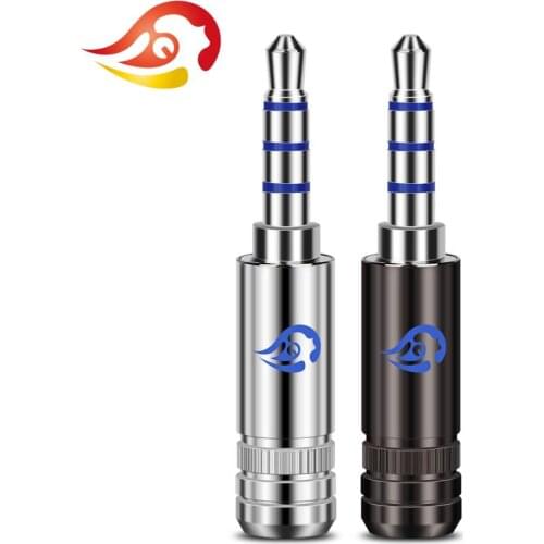 QYFANG Aurora 3.5mm 4 Pole Stereo Rhodium Plated Beryllium Copper Earphone Plug Headset Audio Jack Wire Connector Metal Adapter