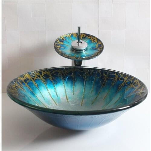 Nordic Marble countertop washbasin Round large round cap tempered glass wash basin art washbasin home basin