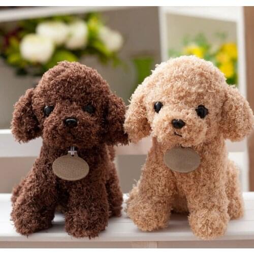 18/25 Cm Realistic Teddy Dog Doll Simulation Dog Poodle Puppy Teddy Plush Toys Cute Animal Suffed Doll for Christmas Gift