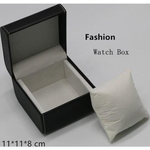 Top Black Watch Boxes Leather Material Luxury Brand Watch Storage Box Square Shape Watch And Bracelet Gift Boxes Case W068