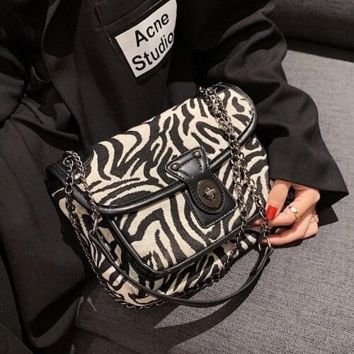 Zebra Pattern Square Armpit Bag 2021 New High-quality Canvas Womens Designer Handbag High Capacity Shoulder Messenger Bag