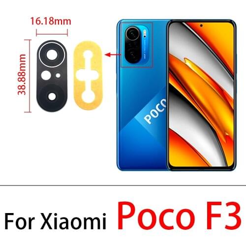 10Pcs/Lot, Rear Back Camera Glass Lens For Xiaomi Poco F3 5G Camera Glass With Glue Adhesive