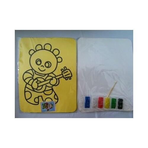 100pcs/lot,diy toys, Color Sand painting set kit for children 21*15cm mixed designs new arrival