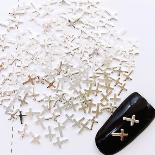 1000pcs/Pack Cross Silver Gold 3D Nail Art Decoration Alloy Nail Accessories Japan Mini Stud Rivet DIY Charm fashion New Arrival