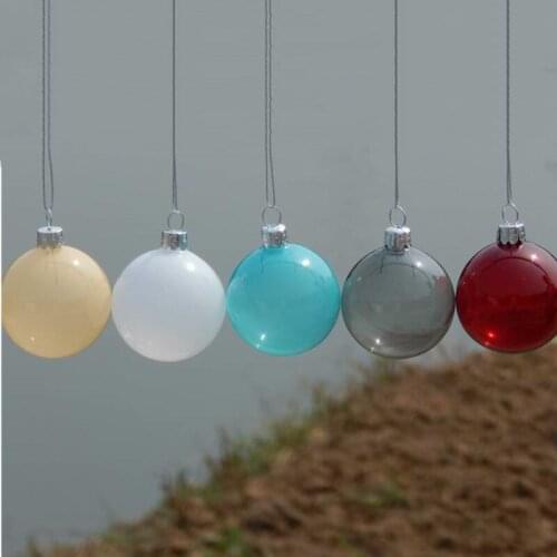 16pcs/pack Diameter=8cm Small Size Color Painting Glass Ball Christmas Tree Hanging Ornament Home Decoration Festival Gift