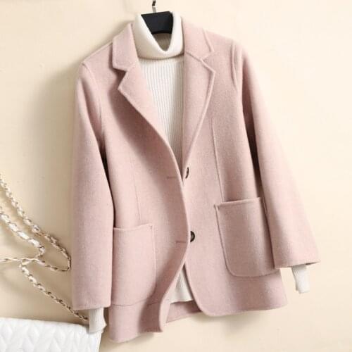 2020 New Style Small Suit Wool Overcoat Womens Fashion Slim Suit Slim Cashmere Double Sided Cotton Coat Womens Coat H00271