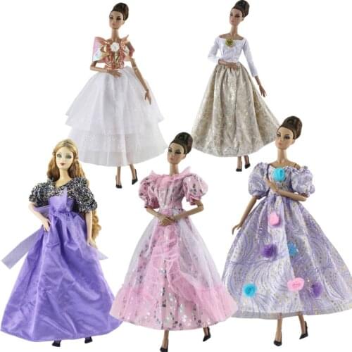 1/6 BJD Dolls Accessories Elegant Princess Dresses For Barbie Outfits Clothes Wedding Party Gown Vestidoes Kid DIY Toy Girl Gift