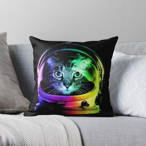 Astronaut Cat Throw Pillow Cushion Cover Polyester throw pillows case on sofa home living room car seat decor 45x45cm