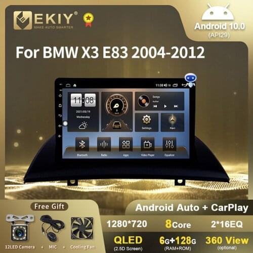 EKIY IPS Android 9.0 No 2 DIN Car Radio 1G+16G HU DVD For BMW X3 E83 2004-2012 Stereo Multimedia Video GPS Navigation Autoradio