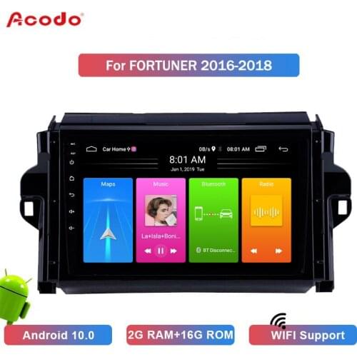 ACODO 2+16G Android 10.0 Car Radio Multimedia Player For Toyota FORTUNER 2016-2018 Navigation GPS 2 din