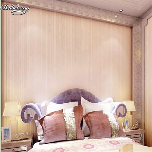 Beibehang Modern simple and warm fine stripes 3D stereo pure color color wallpaper bedroom living room TV background wallpaper