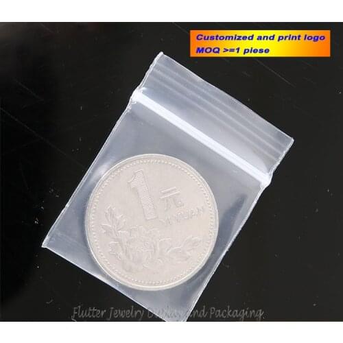 White 3*4 cm 12C Thicken Jewelry Packaging Bag Plastic Ziplock Bag Zip Gift Pouch for Earring Pendnt Ring Packing 100pcs/lot