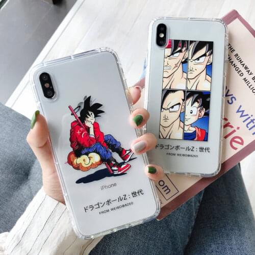 Dragon Ball Son Goku Phone Case for IPhone 11 12pro Max 8 7 XS Xr Soft Phone Shell Anti-fall Phone Cover Chritmas Gift 2021 New