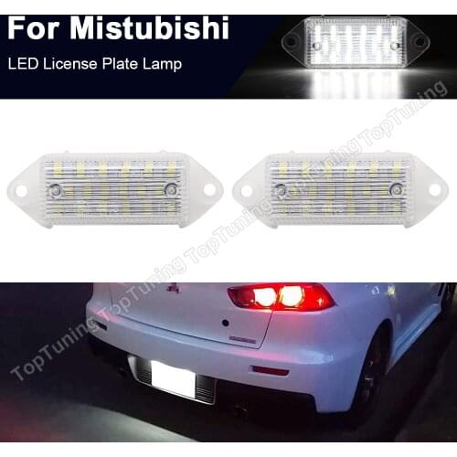 For Mitsubishi Lancer 2003-2017 Lancer Evolution X 2007-2016 White LED License Plate Lamps Car Rear Number Plate Lights 1Set