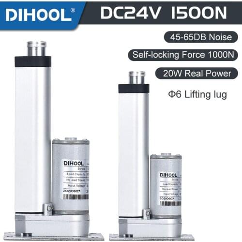 DC24v Electric Linear Actuator Metal Gear Motor Remote Controller 50mm 350mm 750mm Stroke 150kg Load TV Lift Platform Wheelchair