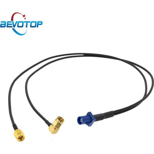 Fakra C Male to Dual SMA Male 1 to 2 Splitter Cable Y Type RG174 Pigtail Car Navigation GPS Antenna Extension Coaxial Jumper