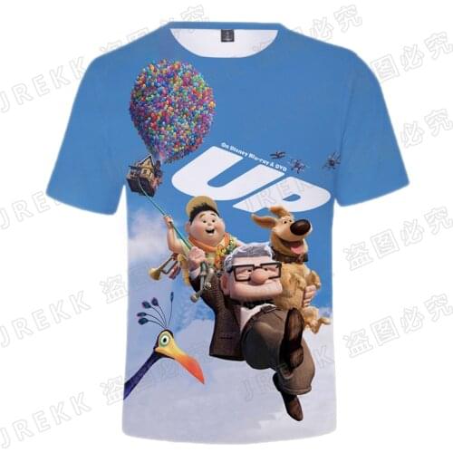 Disney Up Print 3D Anime Cartoon Children Short Sleeve Shirt Harajuku Men Clothes Summer Women T-shirt Oversized Tops For Male