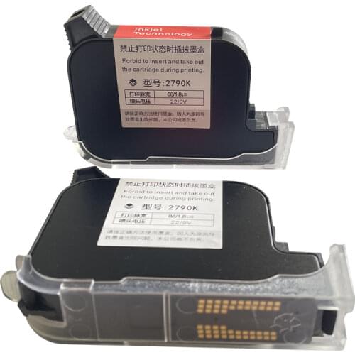 2790K Handheld Printer Ink Cartridge Fast Dry Eco Solvent 600DPI Print Height 12.7mm Inkjet Printer Colorful Ink Cartridge