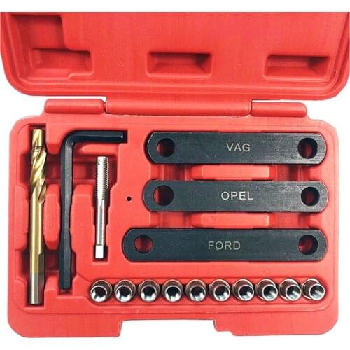 Viktec 6pcs Brake Caliper Guide Thread Repair Kit Carbon Steel Brake Caliper Guide Wrench Thread Repair Tools