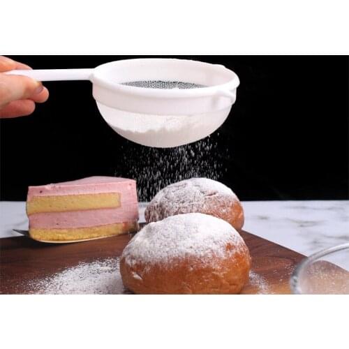 Kitchen Handheld Plastic Screen Mesh Tea Leaf Strainer Flour Sieve Colander Reusable Handheld Colander Kitchen Accessories
