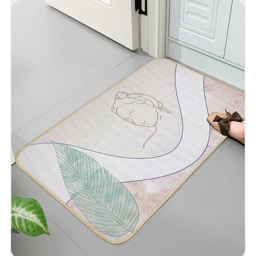 Linen Front Door Mat Morandi Entrance Doormat Welcome Door Mat Bath Shower Bedroom Mats Bathroom WC Kitchen Floor Mat Anti Slip