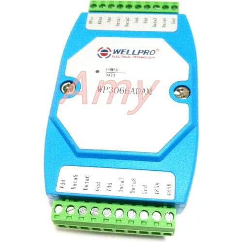 DS18B20 temperature acquisition module 8 raods RS485 MODBUS communication