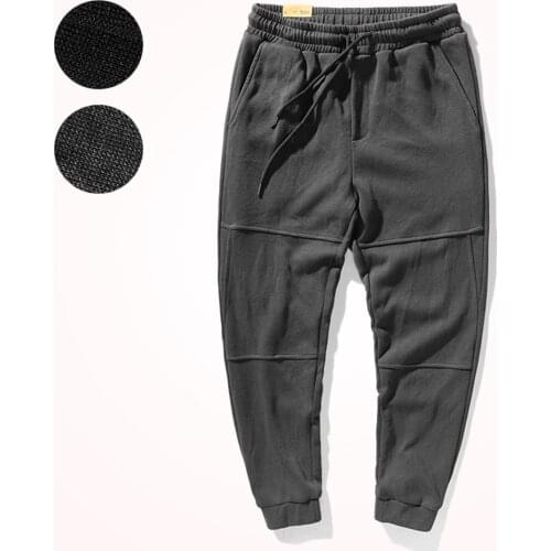 2021autumn and Winter Sweatpants Men 's Elastic Waist Drawstring Ankle-Tied Sports Casual Pants