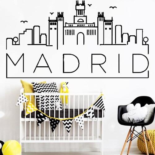 Hot Sale Madrid Art Vinyl Wall Stickers Removable Vinyl Wallpaper Decals For Living Room Bedroom Home Decoration
