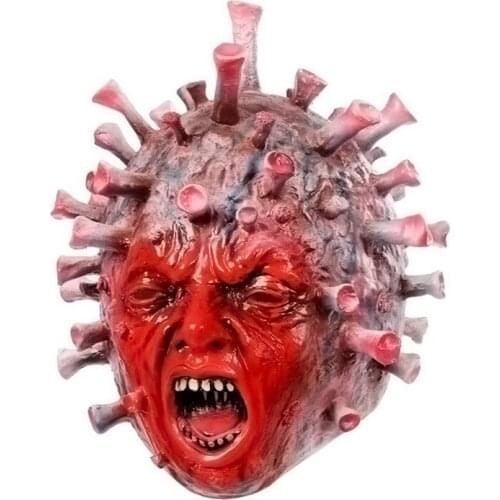 Novelty Halloween Horror Mask Natural Latex Face Masks Scary Halloween Costume Cuttable Face Cover Horror Halloween Party Toys