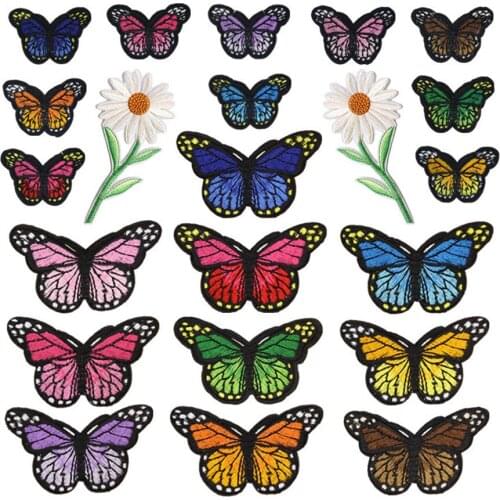 Wholesale High Quality Embroidery butterfly patches for clothing Iron on patch appliques stickers fabric DIY Accessories