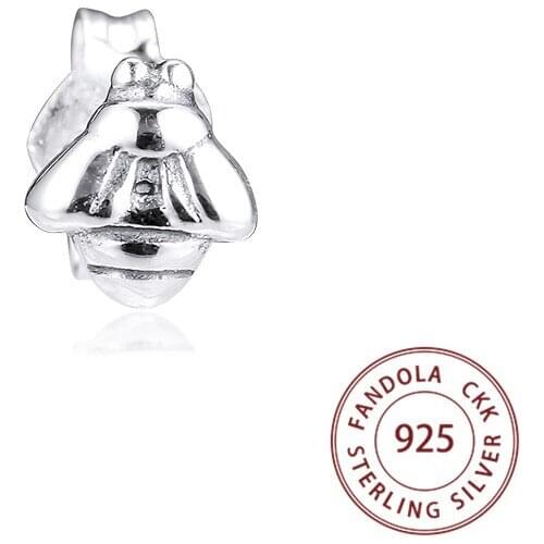 Authentic 925 Sterling Silver My Bumblebee Single Stud Earrings for Women Fashion Jewelry Gift Brincos
