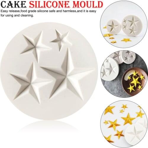 Five-Pointed Star Cube Sugar Chocolate Silicone Mold DIY Candy Biscuit Cake Mold Baking Decoration Tool