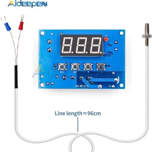 XH-W1315 DC 12V 24V 220V Temperature Controller K-type Thermocouple High Temperature Board Thermostat Switch -30-999 Degree
