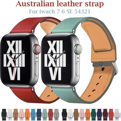 100% Cow Leather loop Bracelet Belt Band For Apple Watch Series 7 6 SE 5 4 3 2 1 42MM 38MM 44MM 40MM Strap For iWatch Wristband