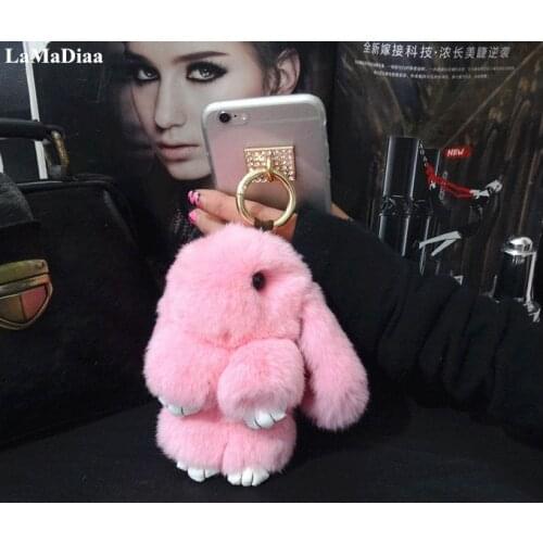 Luxury High Quality Hairy Rabbit Fluffy Phone Case For IPhone 11 12 Pro MAX X XR XS MAX 6 7 8Plus Lovely Rabbit Protective Cover