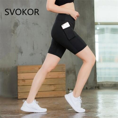 SVOKOR Casual Summer Pockets Shorts Women Plus Size Workout Breathable Slim Shorts Elasticity Fitness Women Shorts 6 Colour